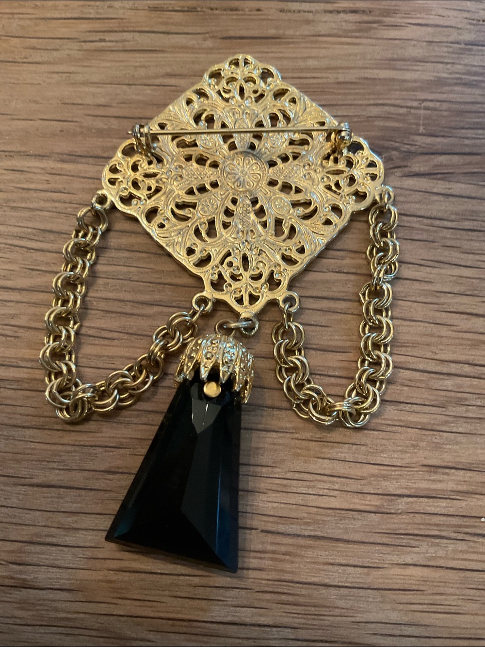 Victorian Revival Style Filigree Swag Brooch - Picture 3 of 5